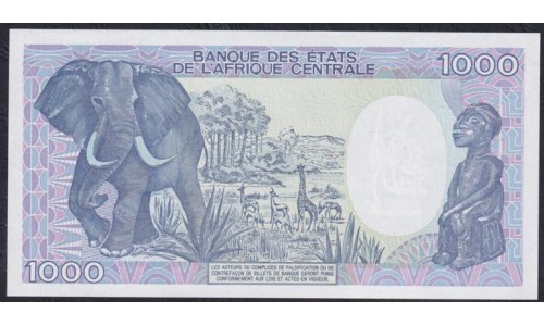 Габон 1000 франков 01.01.1987 год (Gabonaise 1000 francs 01.01.1987) P 10a(2): UNC