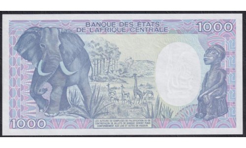Габон 1000 франков 01.01.1990 год (Gabonaise 1000 francs 01.01.1990) P 10a(3): UNC