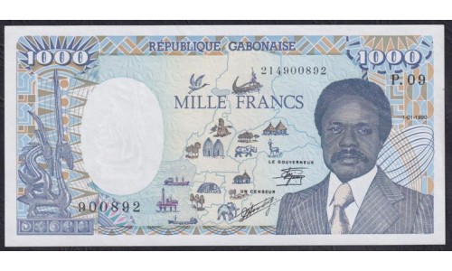 Габон 1000 франков 01.01.1990 год (Gabonaise 1000 francs 01.01.1990) P 10a(3): UNC
