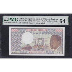 Габон 1000 франков 1978 года (Gabonaise 1000 francs 1978) P 3c: PMG 64 Choice UNC EPQ