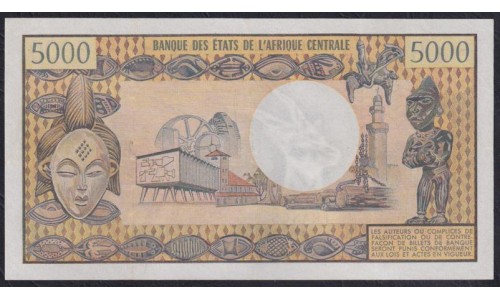 Габон 5000 франков 1974 -1978 год, Реальная Редкость!!! (Gabonaise 5000 francs 1974 - 1978) P 4a: aUNC/UNC