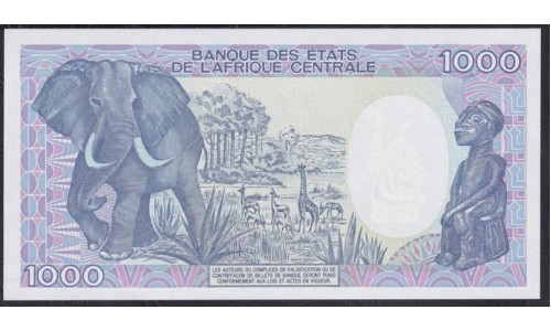 Габон 1000 франков 01.01.1987 год (Gabonaise 1000 francs 01.01.1987) P 10a(2): UNC