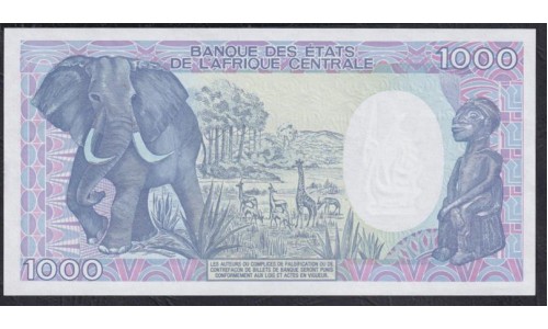 Габон 1000 франков 01.01.1990 год (Gabonaise 1000 francs 01.01.1990) P 10a(3): UNC