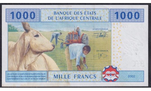Габон 1000 франков 2002 года (Gabonaise 1000 francs 2002) P 407Aa UNC--
