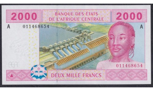 Габон 2000 франков 2002 (Gabonaise 2000 francs 2002) P 408Aa: UNC