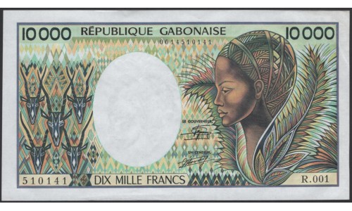 Габон 10000 франков (1983-1991) (Gabonaise 10000 francs (1983-91)) P 7a : UNC-