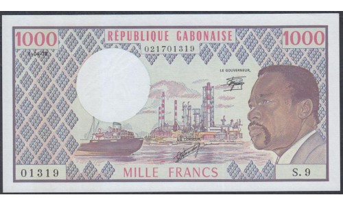 Габон 1000 франков 1978 год (Gabonaise 1000 francs 1978) P 3d: UNC