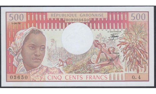 Габон 500 франков 1978 год (Gabonaise 500 francs 1978g.) P2b:Unc