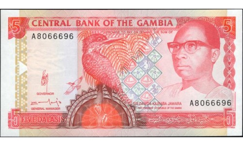 Гамбия 5 даласи (1991-95) (Gambia 5 dalasis (1991-95)) P 12b : UNC