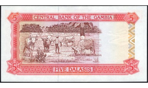 Гамбия 5 даласи (1991-95) (Gambia 5 dalasis (1991-95)) P 12b : UNC
