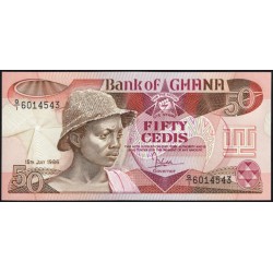 Гана 50 седи 1986 (Ghana 50 cedis 1986) P 25 : UNC