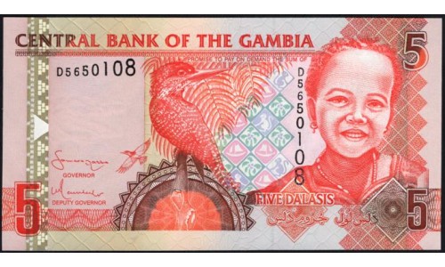 Гамбия 5 даласи (2006-2014) (Gambia 5 dalasis (2006-2014)) P 25a : UNC