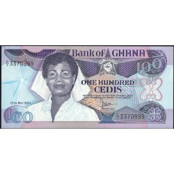 Гана 100 седи 1984 (Ghana 100 cedis 1984) P 26a : UNC
