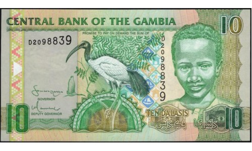 Гамбия 10 даласи (2006-2013) (Gambia 10 dalasis (2006-2013)) P 26a: UNC