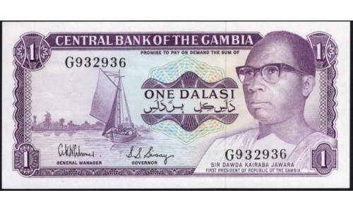 Гамбия 1 даласи (1971-87) (Gambia 1 dalasi (1971-87)) P 4d : UNC