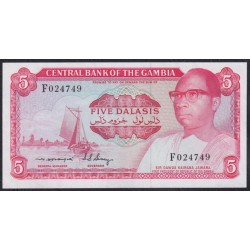 Гамбия 5 даласи (1972-86) F024749 (Gambia 5 dalasis (1972-86)) P 5b: aUNC