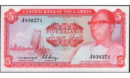 Гамбия 5 даласи (1972-86) (Gambia 5 dalasis (1972-86)) P 5b : UNC