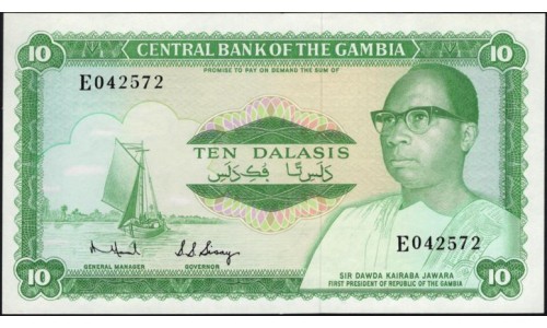 Гамбия 10 даласи (1972-86) (Gambia 10 dalasis (1972-86)) P 6b : UNC