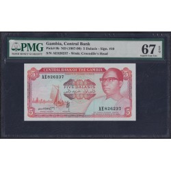 Гамбия 5 даласи (1987-90) (Gambia 5 dalasis (1987-90)) P 9b: PMG Superb Gem UNC EPQ