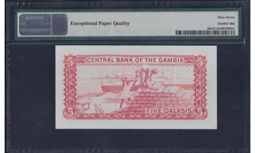 Гамбия 5 даласи (1987-90) (Gambia 5 dalasis (1987-90)) P 9b: PMG Superb Gem UNC EPQ