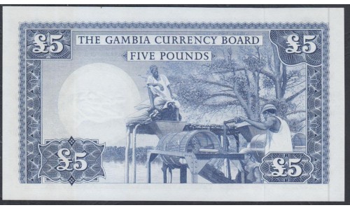 Гамбия 5 фунтов (1965-70), A # 015517 (Gambia 5 pounds (1965 -70)) P 3: UNC