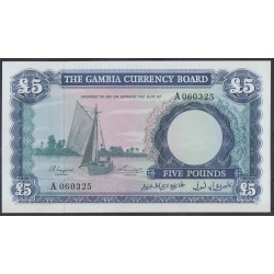 Гамбия 5 фунтов (1965-70), A # 060325 (Gambia 5 pounds (1965 -70)) P 3: UNC
