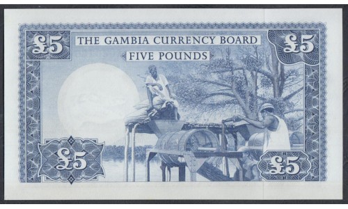 Гамбия 5 фунтов (1965-70), A # 060325 (Gambia 5 pounds (1965 -70)) P 3: UNC