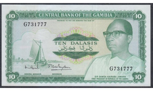 Гамбия 10 даласи (1972-86) префикс G (Gambia 10 dalasis (1972-86)) P 6c: UNC
