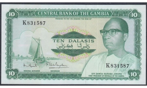 Гамбия 10 даласи (1972-86) префикс K (Gambia 10 dalasis (1972-86)) P 6c: UNC