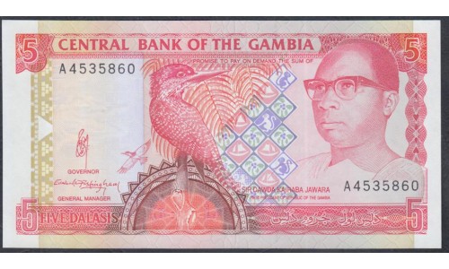 Гамбия 5 даласи (1991-95) (Gambia 5 dalasis (1991-95)) P 12a: UNC