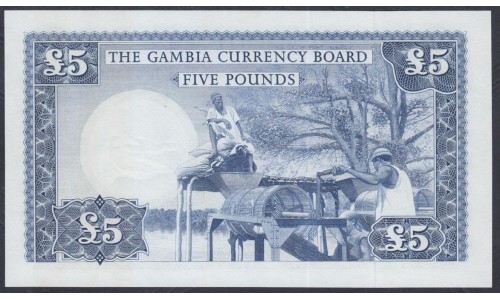 Гамбия 5 фунтов (1965-70), A # 015517 (Gambia 5 pounds (1965 -70)) P 3: UNC