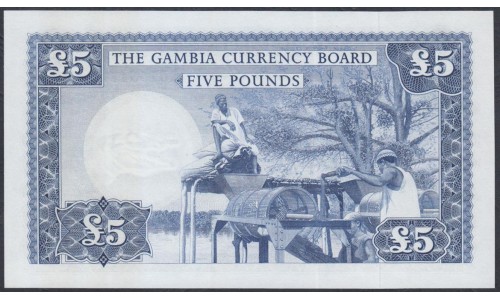 Гамбия 5 фунтов (1965-70), A # 060239 (Gambia 5 pounds (1965 -70)) P 3: UNC