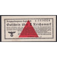 Германия, лагерные деньги 1 Рейхcмарка 1939/45 год, 1.1434324 (1 Reichsmark Lagergeld 1939/45, RAR) Ro 518: UNC-/UNC