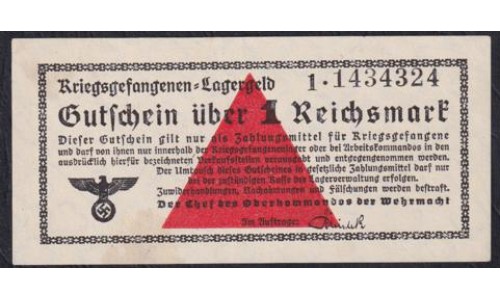 Германия, лагерные деньги 1 Рейхcмарка 1939/45 год, 1.1434324 (1 Reichsmark Lagergeld 1939/45, RAR) Ro 518: UNC-/UNC