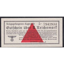 Германия, лагерные деньги 1 Рейхcмарка 1939/45 год, 5. 7942834 (1 Reichsmark Lagergeld 1939/45, RAR) Ro 518: UNC