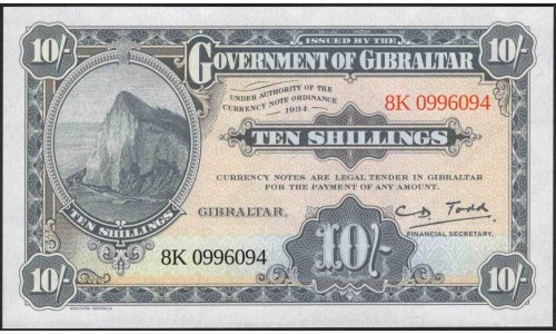 Гибралтар 10 шиллингов (50 пенсов) 1934 (2018) (Gibraltar 10 shillings (50 pence) 1934 (2018)) P 41 : Unc