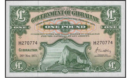 Гибралтар 1 фунт 1971 (Gibraltar 1 pound 1971) P 18b : Unc
