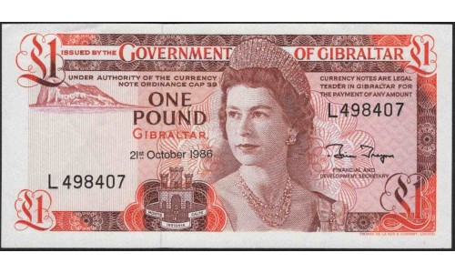 Гибралтар 1 фунт 1986 (Gibraltar 1 pound 1986) P 20d : Unc