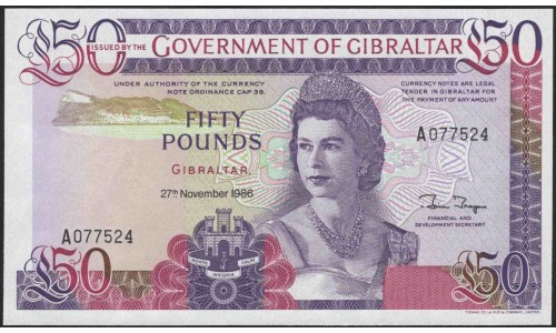 Гибралтар 50 фунтов 1986 (Gibraltar 50 pounds 1986) P 24 : Unc