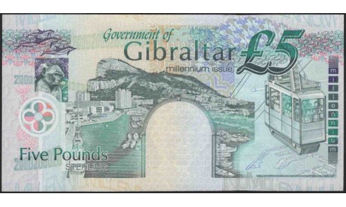 Гибралтар 5 фунтов 2000 (Gibraltar 5 pounds 2000) P 29 : Unc