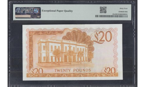 Гибралтар 20 фунтов 1986 (Gibraltar 20 pounds 1986) P 23c: UNC PMG 64 EPQ