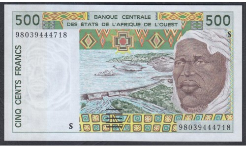 Гвинея - Биссау 500 франков 1998 года (GUINE-BISSAU 500 francs 1998) P 910Sc: UNC