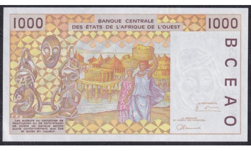 Гвинея - Биссау 1000 франков 1998 года (GUINE-BISSAU 1000 francs 1998) P 911Sb: UNC