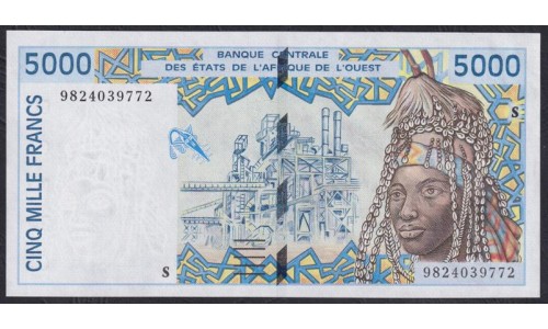 Гвинея - Биссау 5000 франков 1998 года (GUINE-BISSAU 5000 francs 1998) P 913Sb: UNC