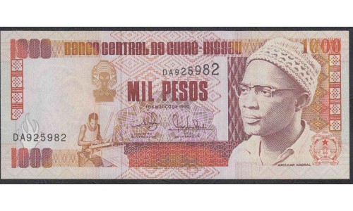 Гвинея - Биссау 1000 песо 1990 год (GUINE-BISSAU 1000 pesos 1990) P 13a: UNC