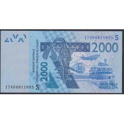 Западные Африканские Штаты (Гвинея - Биссау) 2000 франков 2017 года (West African States (GUINE-BISSAU) 2000 francs 2017) P916Sq: UNC
