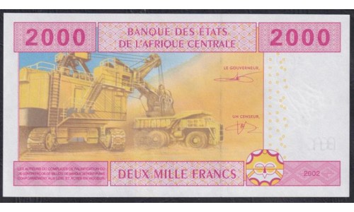 Гвинея Экваториальная  2000 франков 2002 (Equatorial Guinea 2000 francs 2002) P 508Fс: UNC 