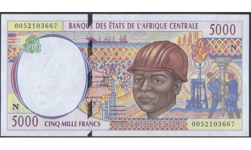 Центральные Африканские Государства (Экваториальная Гвинея) 5000 франков (2000) (Central African States (Equatorial Guinea) 5000 francs (2000)) P 504Ng: UNC