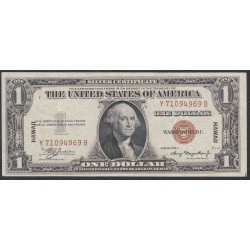 Гавайи 1 доллар Серебрянный Сертификат 1935А(1942) года, нечастые (1 Dollar 1935A (1942)  Remark Silver certificate - brown seal Overprint "Hawaii") P 36: XF