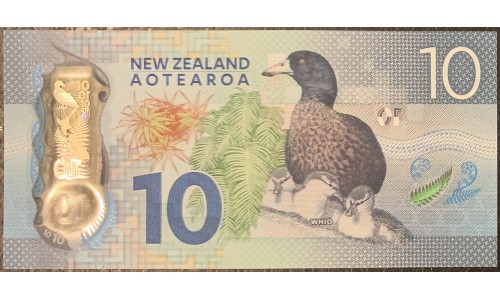 Новая Зеландия 10 долларов 2015 год, полимер пластик (New Zealand 10 dollars 2015, Polymer plastic) P 192 : UNC
